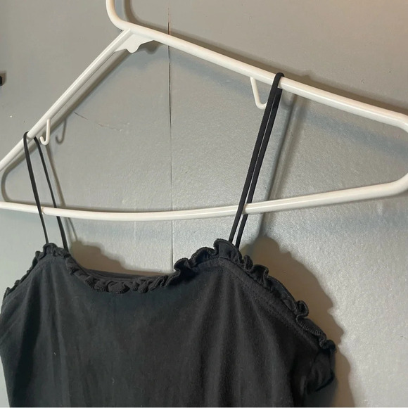 Abercrombie & Fitch black ruffle hem bodysuit women size medium - Picture 8 of 11